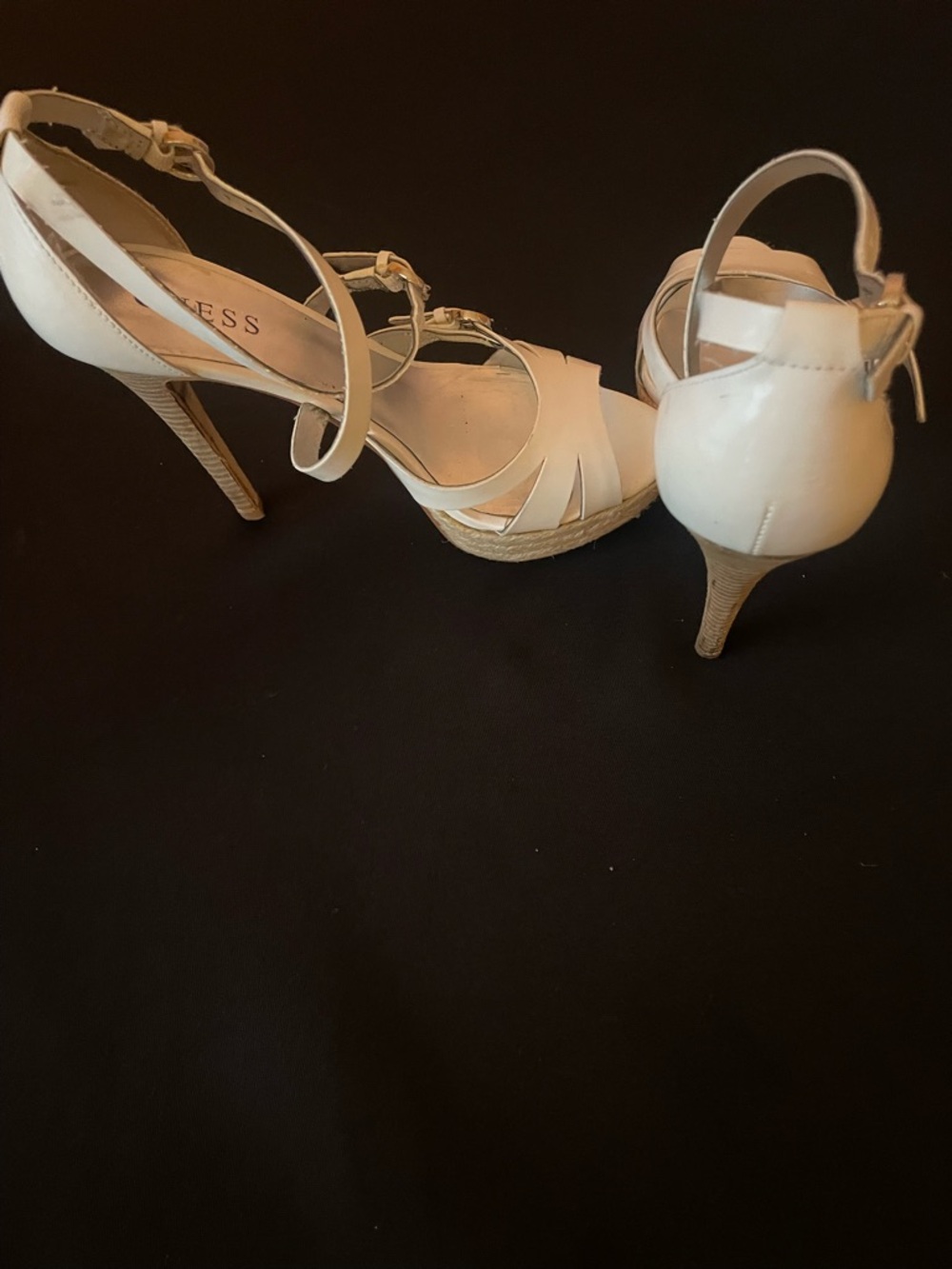 GUESS White Espadrille Platform Strappy Heels - Picture 6 of 6